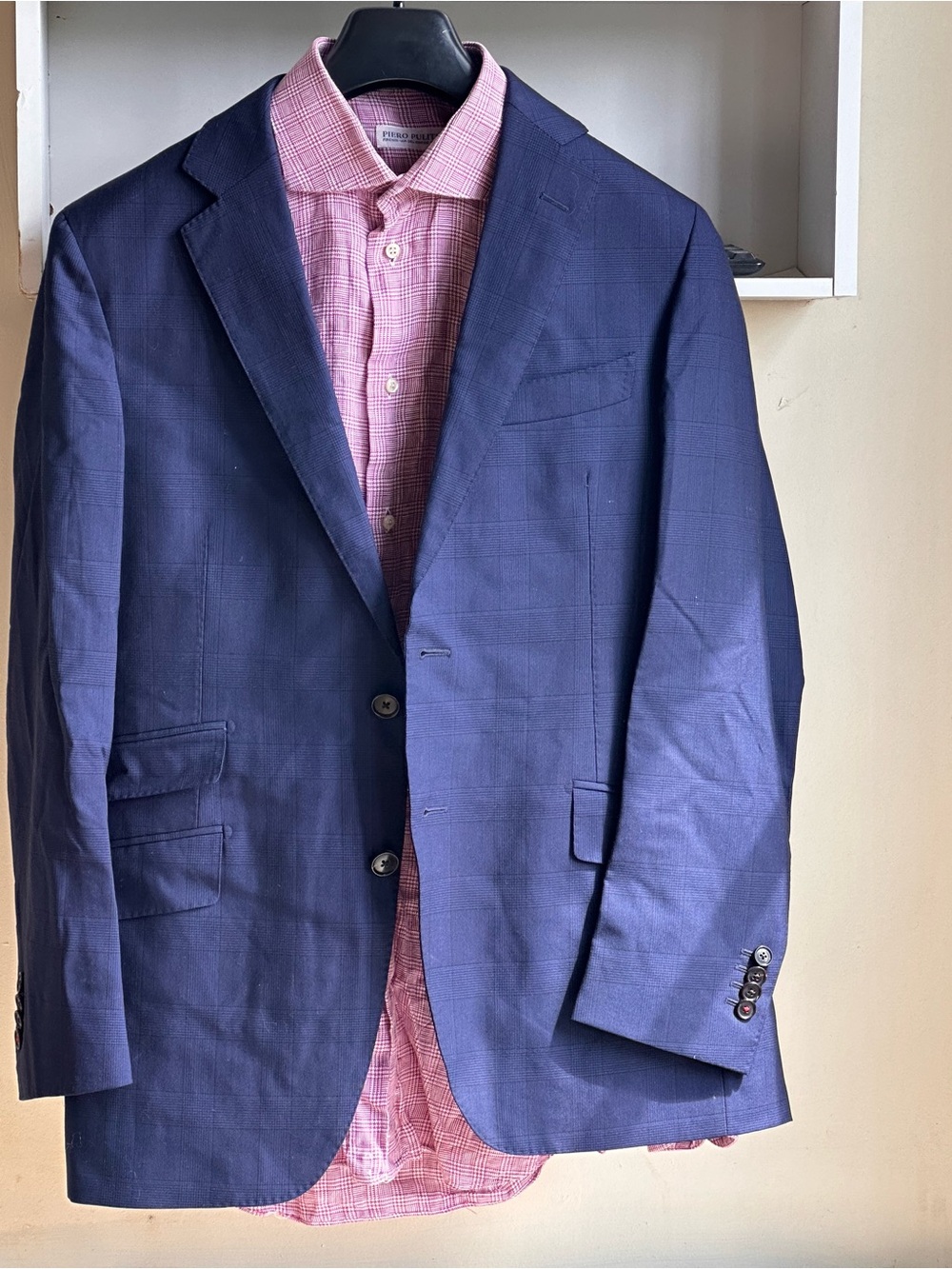 Suitsupply DRAGO Plaid Super 130s Navy Blue Men’s Sports Coat Blazer Size 38 R